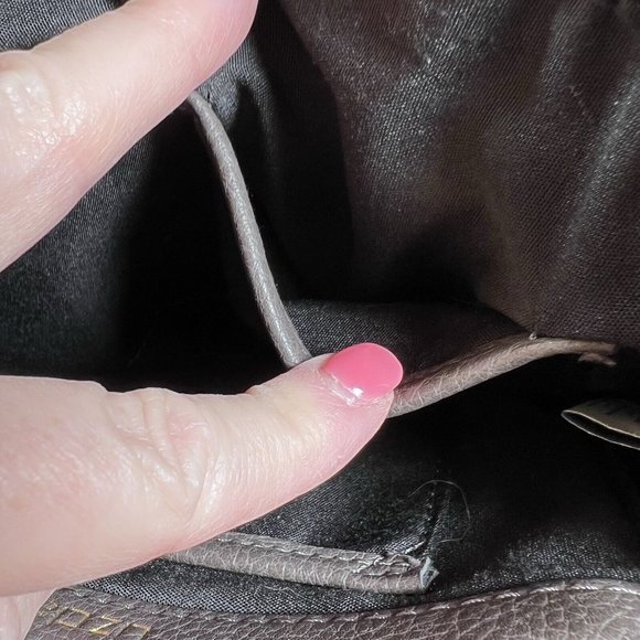 Liz Claiborne Kelsey Handbag Purse Mini Tote 7.5" Black & Grey Vegan Leather - Picture 15 of 16